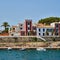 Architecture of houses on the coast of the port of Mahon