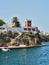 Architecture of houses on the coast of the port of Mahon