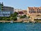 Architecture of houses on the coast of the port of Mahon