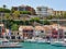 Architecture of houses on the coast of the port of Mahon