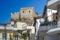 The architecture of Kavala - a look from the Old Town to the fortress buildings on the top of the hill - a meeting of past and pre