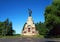 Architecture in Kostroma city, monument Lenin