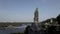 The architecture of Kyiv. Ukraine: Monument to Volodymyr the Great. Aerial view, slow motion