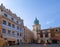 Architecture of Lublin Old Town, Lesser Poland. View of traditional colored tenements houses