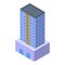 Architecture multistory building icon isometric vector. City block