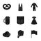 Architecture, nature, tourism and other web icon in black style.Building, towers, attributes, icons in set collection.