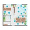 Architecture Office Plan with Furniture Top View. Vector