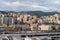 Architecture of the Old Port area of Genoa. View from the sea. Italy