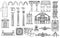 Architecture and ornaments vector set