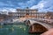 Architecture of the The Palace of Justice seen from the Ponte Umberto bridge in Rome, Italy