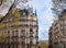 Architecture of Paris France. Facades of a traditional apartment buildings