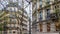 Architecture of Paris France. Facades of a traditional apartment buildings