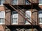 Architecture: rusty steel fire escape