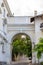 Architecture of Sevastopol. Old courtyard and arch on a summer day