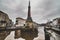 Architecture and style: Eclectic architecture reflection in the fountain Fontaine Anspach, Brussels