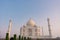 The architecture of the Taj Mahal is an ivory-white marble mausoleum on the south bank of the Yamuna River in the city of Agra