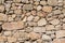 Architecture textures, detailed view of a traditional paired granite masonry, used on a fortress castle wall