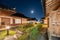 Architecture traditional wooden house illumination with blue sky at Ojuk Hanok Village, Gangwon-do