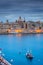 Architecture of Valletta, the capital of Malta at dusk