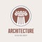 Architecture - vector logo template concept. Antique column abstract sign. Architectural order. Design element