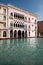 Architecture of Venice, Italy. Palazzo, historical house reflected in the water of Grand Canal. Traditional Venetian