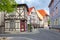 Architecture of Wernigerode old town with half-timbered houses, Germany