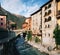 Architecure in cute Chiavenna town, Italy