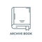 Archive book line icon, vector. Archive book outline sign, concept symbol, flat illustration