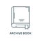 Archive book vector line icon, linear concept, outline sign, symbol
