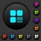Archive component dark push buttons with color icons