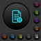 Archive document dark push buttons with color icons