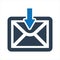 Archive download email mail icon. Download email icon