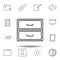 archive drawer outline icon. Detailed set of unigrid multimedia illustrations icons. Can be used for web, logo, mobile app, UI, UX