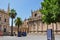 Archive Of The Indies Archivo General de Indias and Seville cathedral on Triumph square, Spain