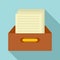 Archive papers icon, flat style