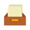 Archive papers icon, flat style