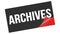 ARCHIVES text on black red sticker stamp