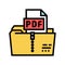 archiving pdf file color icon vector illustration