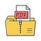 archiving pdf file color icon vector illustration