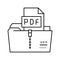 archiving pdf file line icon vector illustration