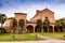 Archs and colonnade of Italian roman gothic church