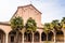 Archs and colonnade of Italian roman gothic church