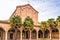 Archs and colonnade of Italian roman gothic church