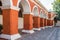 Archs and columns in Santa Catalina monastery Arequipa Peru