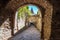 Archway gate at the Lutheran fortified church in Biertan, Sibiu County, Transylvania, Romania