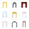 Archway icons set, flat style