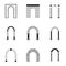 Archway icons set, simple style