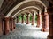 Archway with many stone arches, antique tunnel