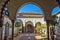 Archway at Moorish castle in Malaga Spain