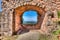 Archway of Nanstein Castle overlooking Landstuhl Germany